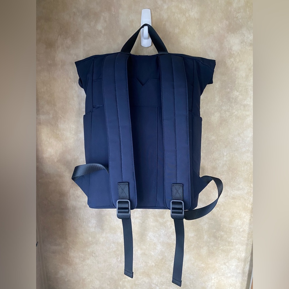 Ted Baker London Navy Blue Roll-Top Backpack NWT OSFM Adjustable - Picture 2 of 11